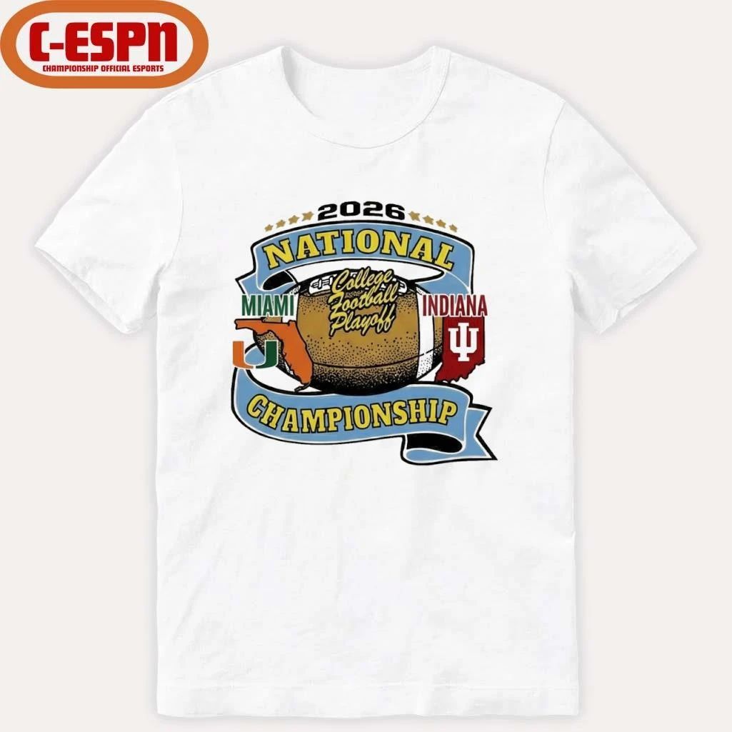 Indiana Vs Miami 2026 CFP National Championship Game January 19th T-Shirt