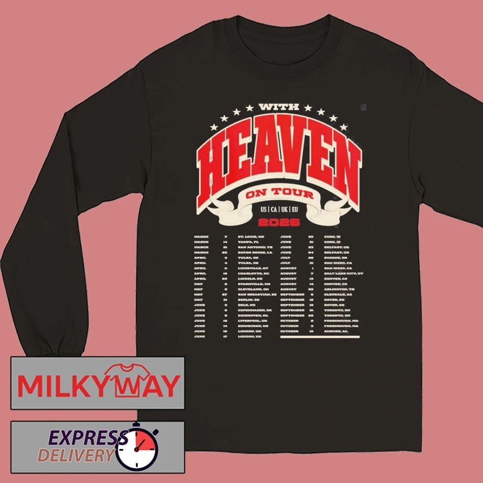 Zach Bryan With Heaven On Top Tour 2026 Merch Two Sided Black T-Shirt