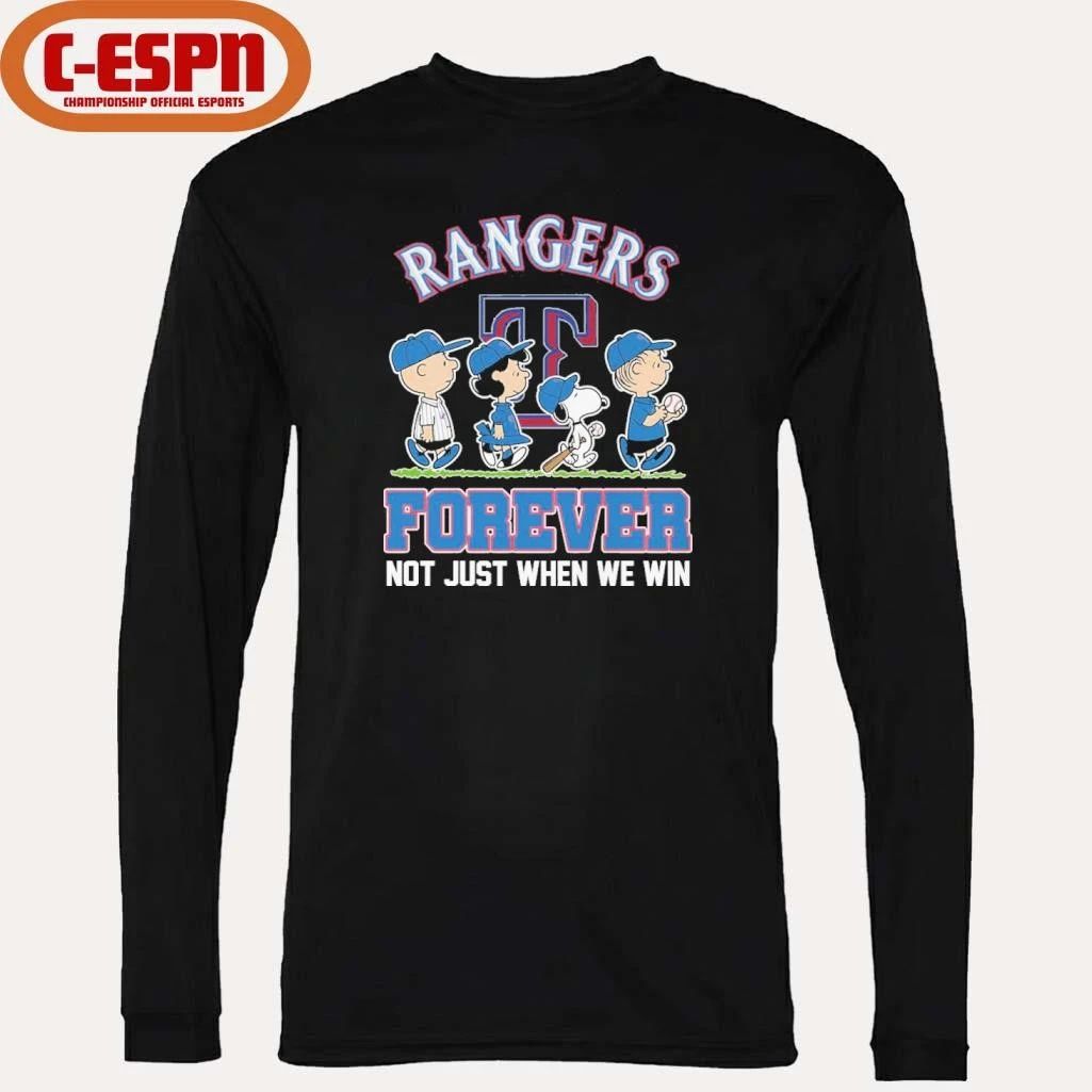 The Peanuts Characters Forever X Texas Rangers Shirt