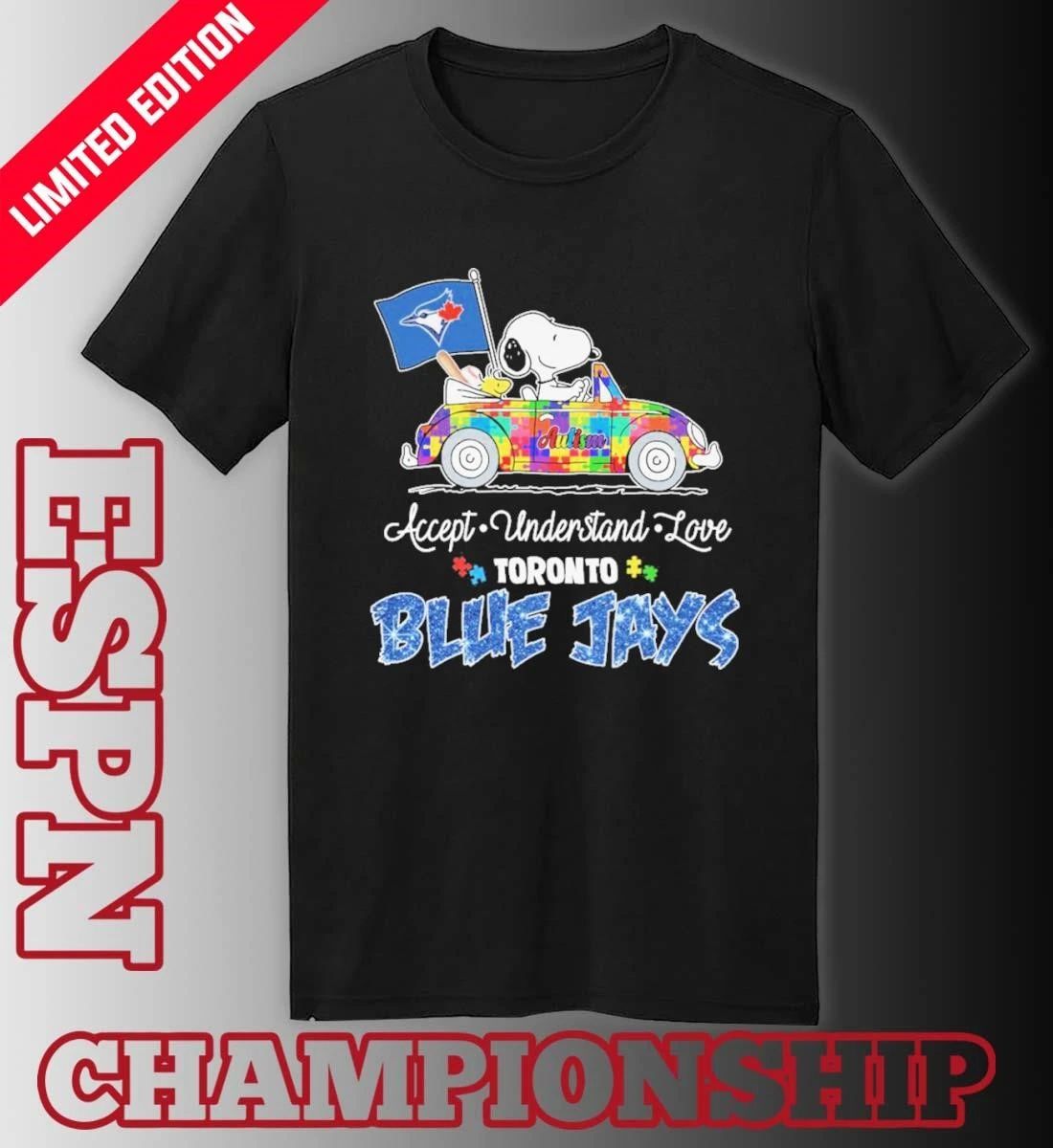 The Peanuts Driving Car X Toronto Blue Jays Autism Accept Understand Love Shirt
