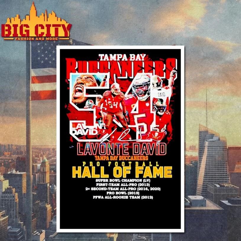 Lavonte David 54 Tampa Bay Buccaneers Pro Football Hall of Fame graphic Shirt