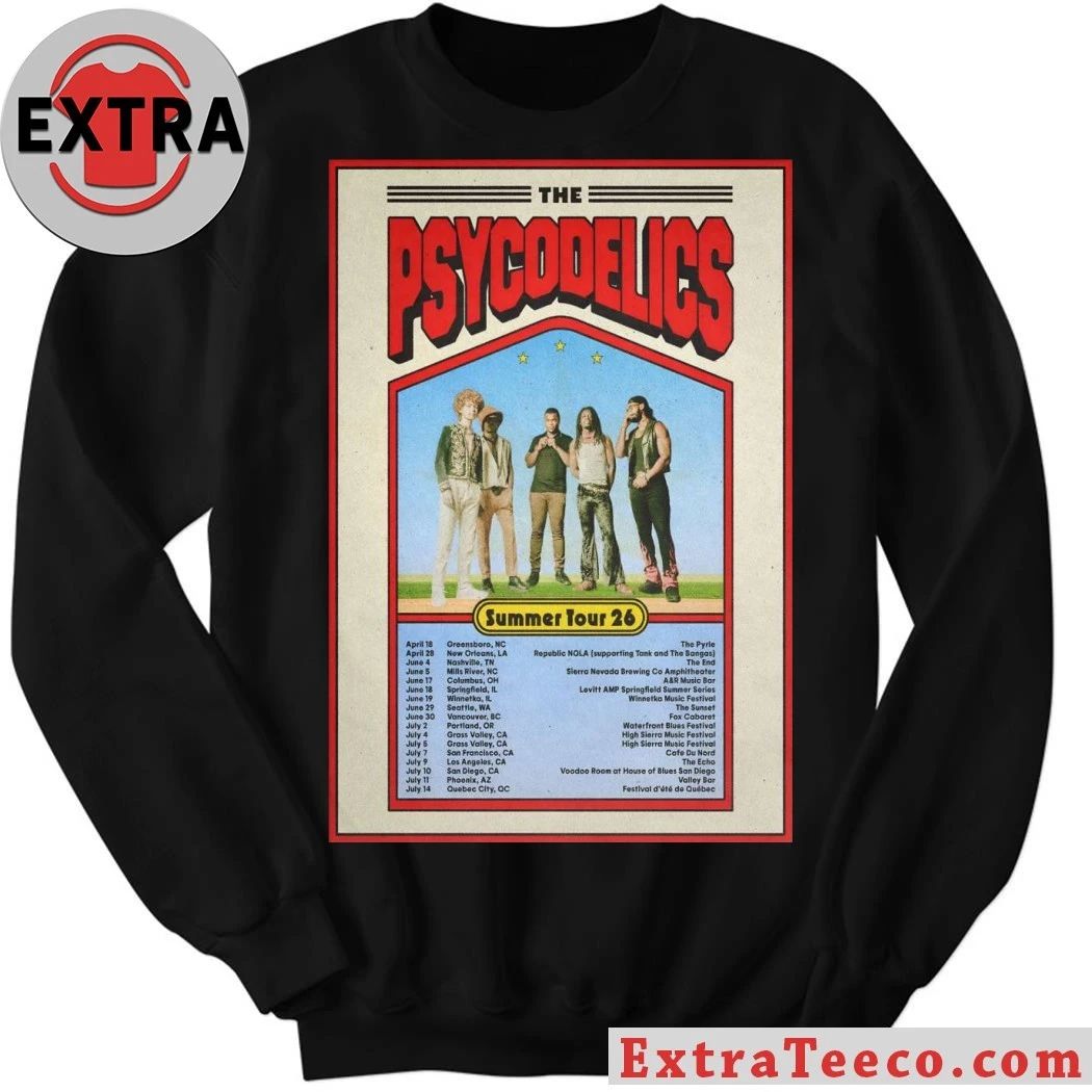 The Psycodelics 2026 Summer Tour Poster T-Shirt