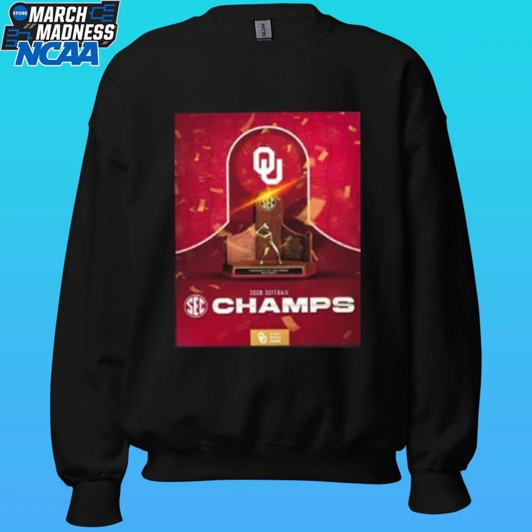 2026 Softball Champions Oklahoma Sooners 2026 Sec Regular Season Champions Black Shirt