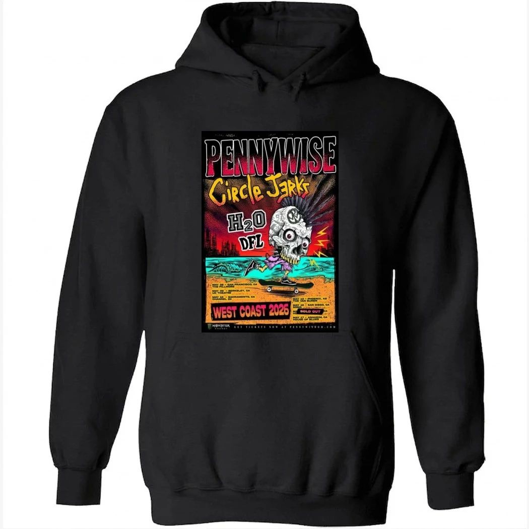Circle Jerks Band Pennywise West Coast 2026 May Tour Poster Shirt