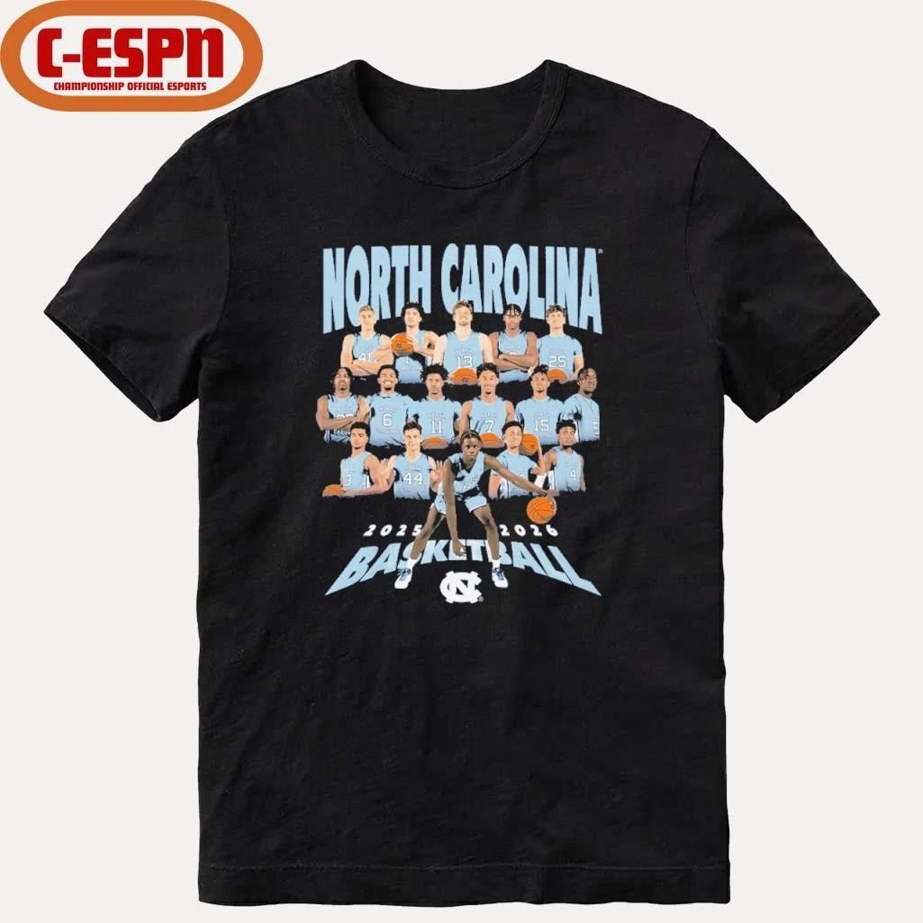2025-2026 North Carolina Men’s Basketball Team Shirt
