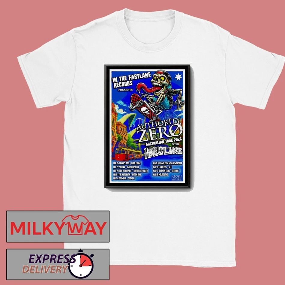 Authority Zero Australian New Tour 2026 Poster shirt