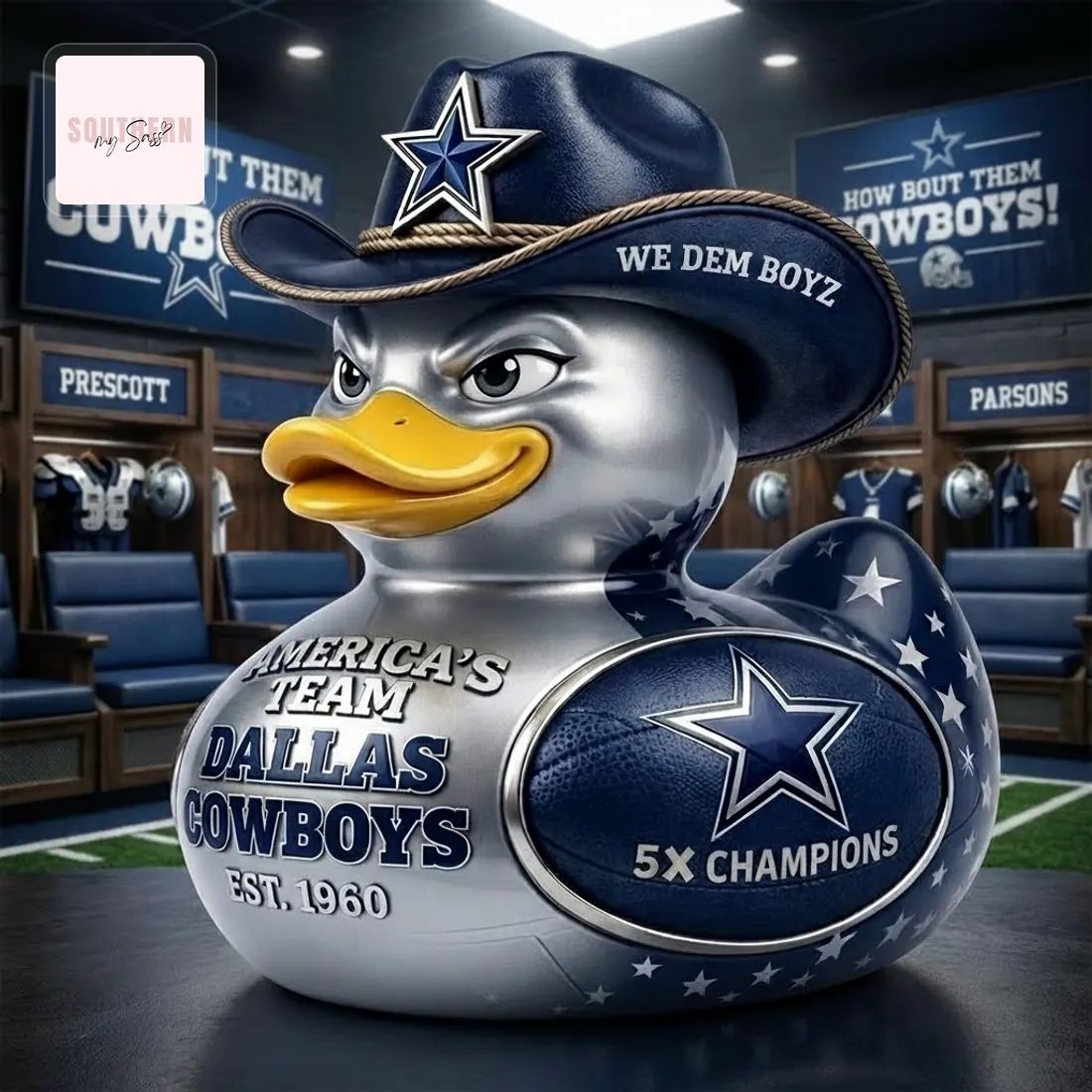 Dallas Cowboys America’s Team 5X Champions Rubber Duck