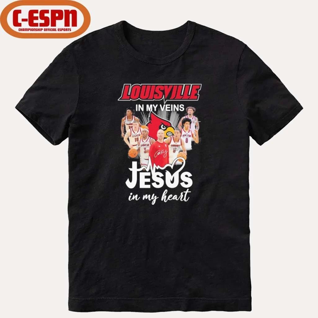 Louisville Men’s Basketball In My Veins Jesus In My Heart Shirt