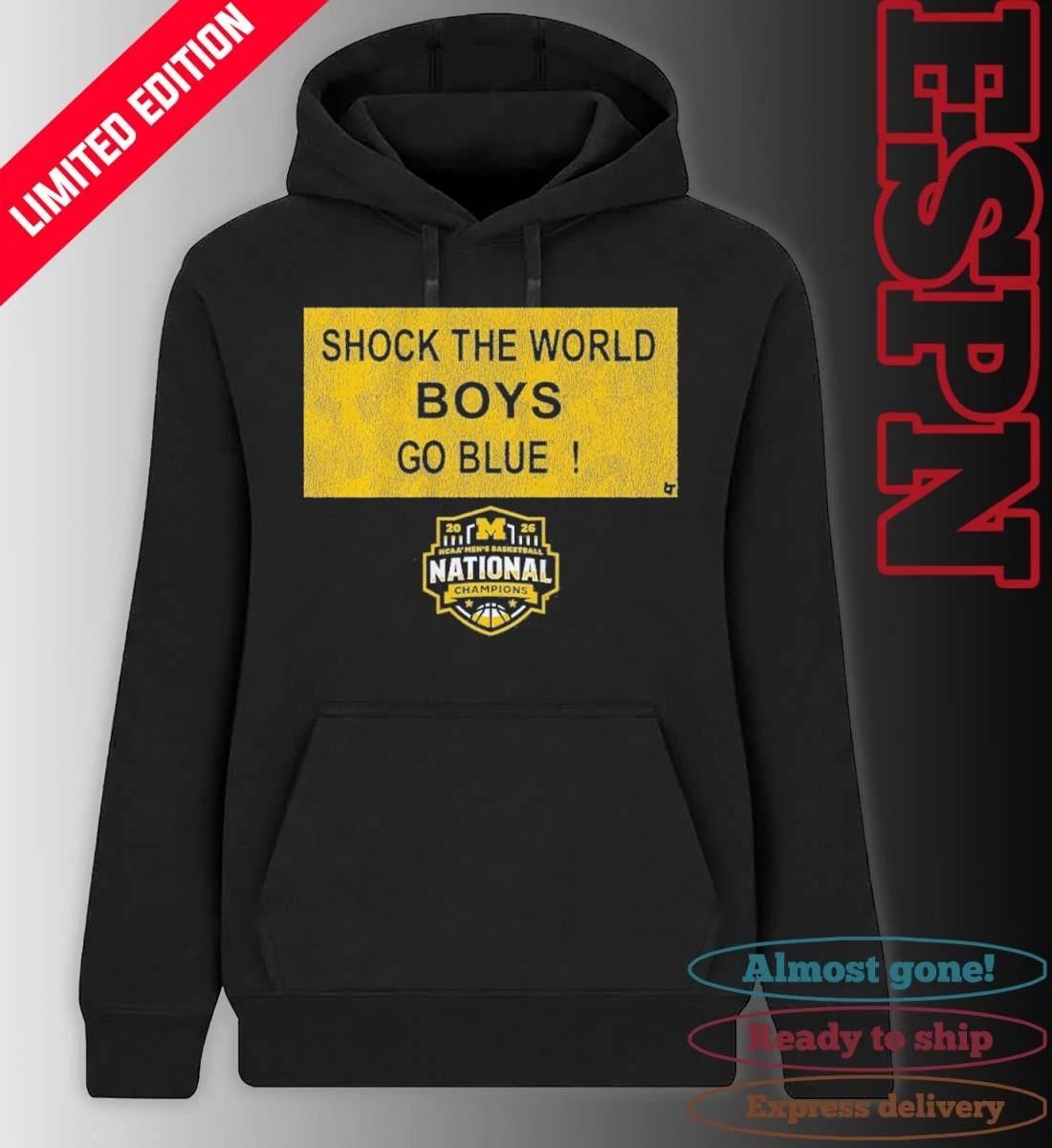 Michigan Wolverines 2026 National Champions Shock the World Sign Shirt