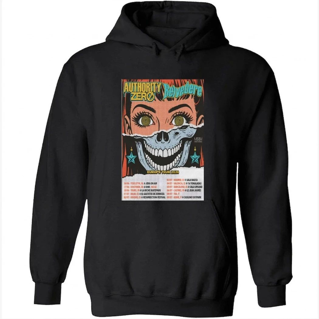 Authority Zero And Belvedere Europe Tour 2026 Poster Shirt