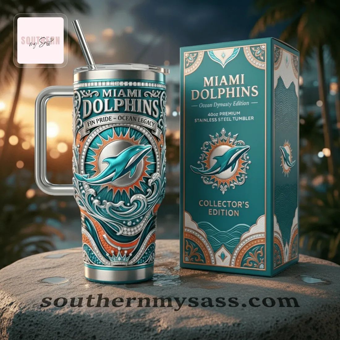 Miami Dolphins Ocean Dynasty Collector’s Edition 40oz Premium Tumbler