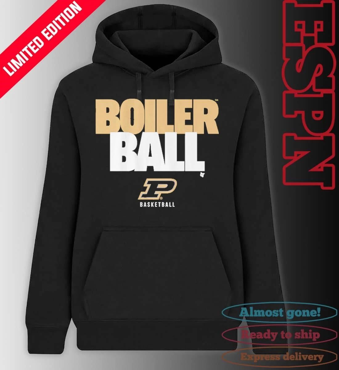 Purdue Basketball Boiler Ball Text Stack Shirt