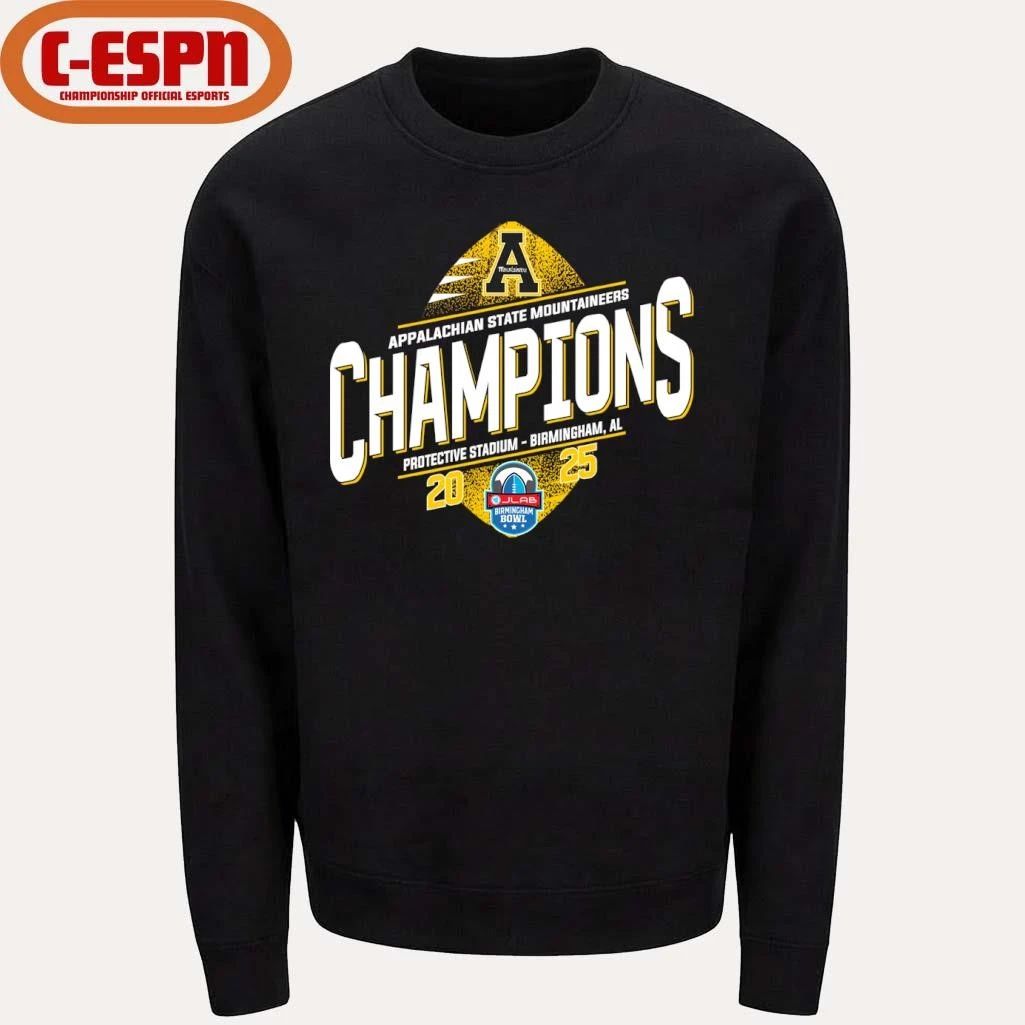 Appalachian State Mountaineers 2025 Birmingham Bowl Champions T-Shirt