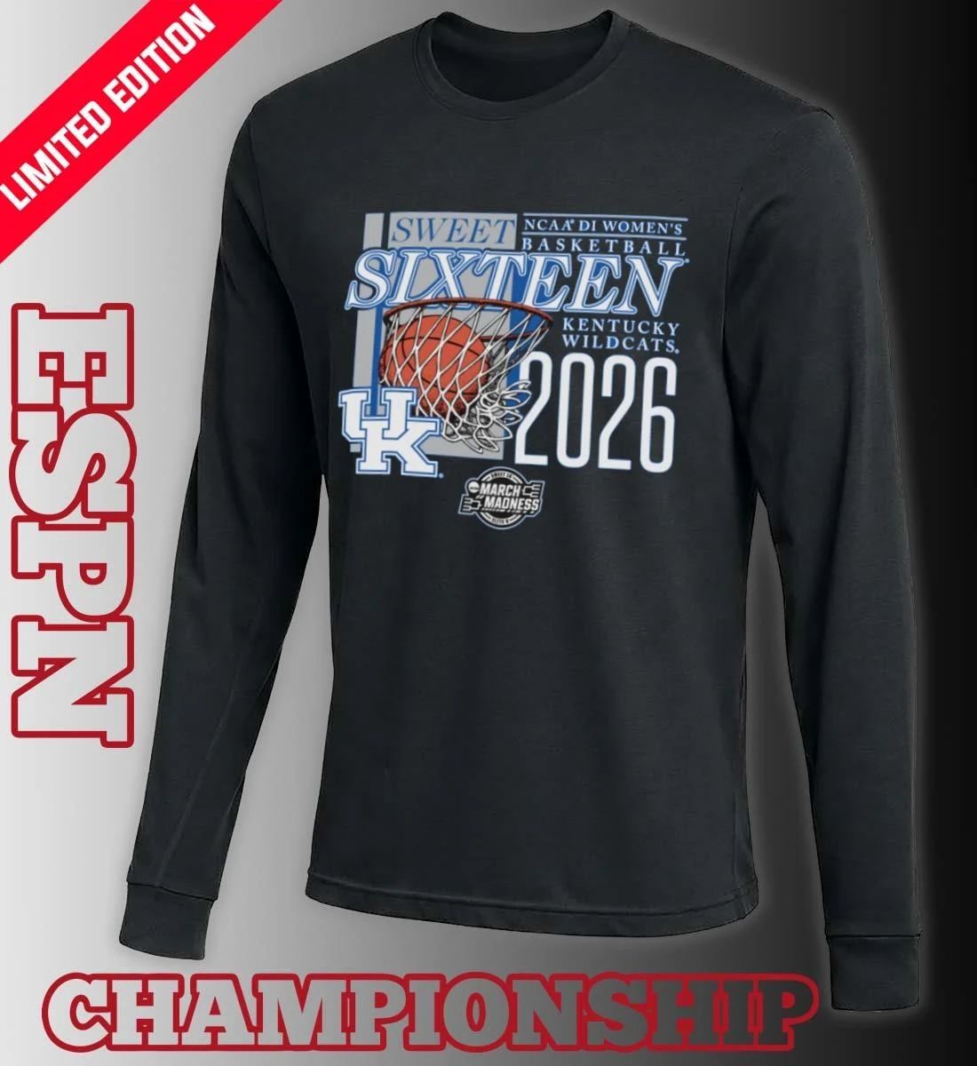 Kentucky Wildcats 2026 NCAA DI Women’s Basketball Sweet Sixteen – Fort Worth Regional T-Shirt