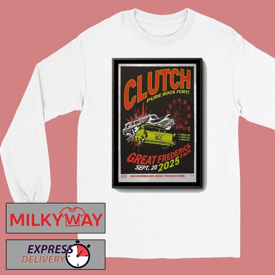 Clutch Sat 20 Sept 2025 Great Frederick Fair, Frederick, MD Poster shirt