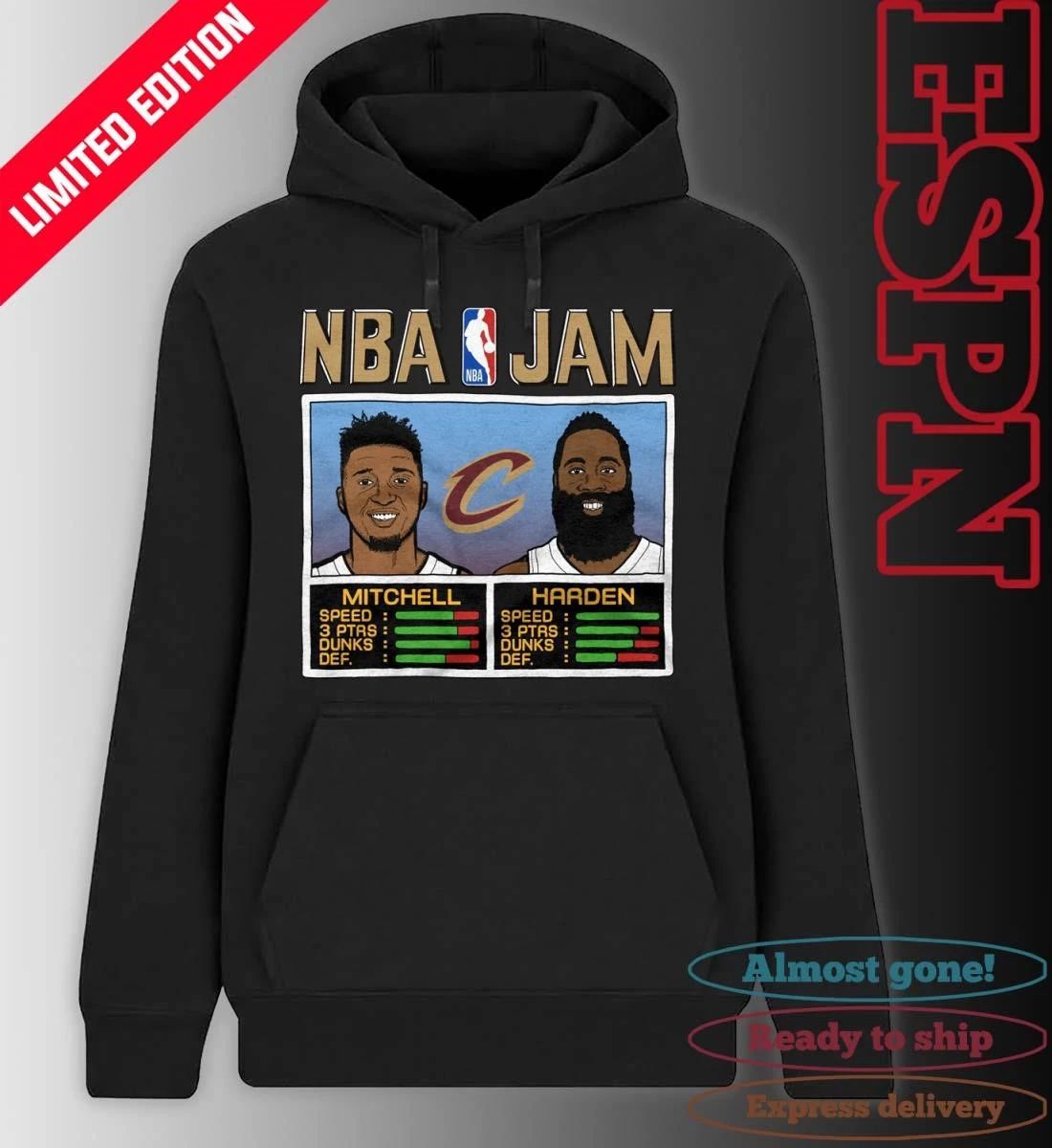 NBA Jam Cleveland Cavaliers Mitchell And Harden Shirt