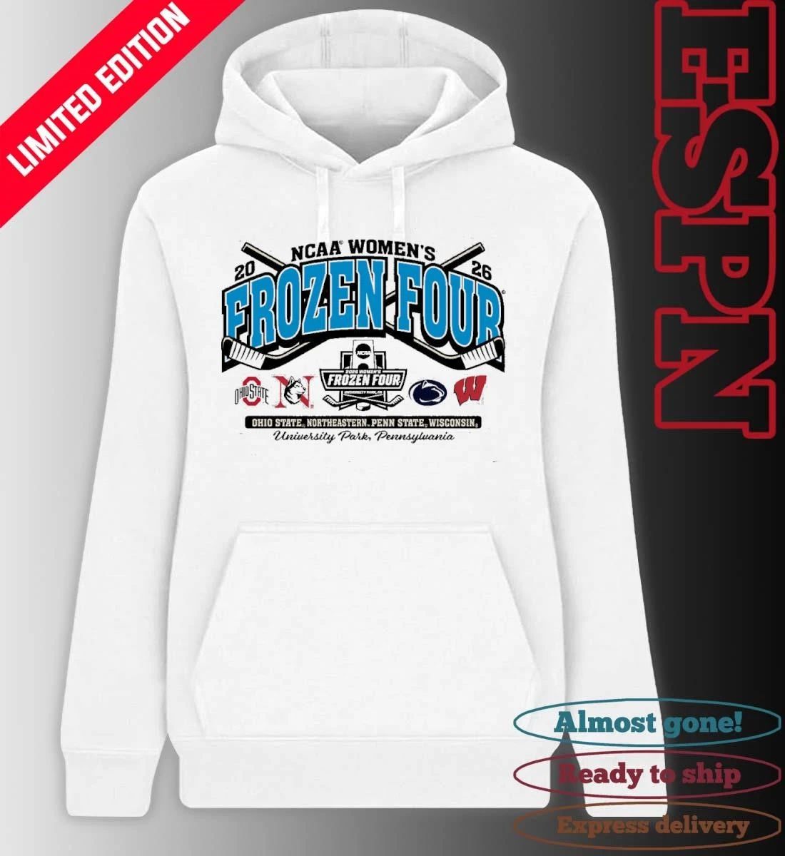 4 Teams NCCA Women’s Hockey 2026 Frozen Four T-Shirt