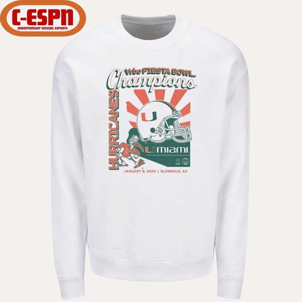 Miami Football CFP Fiesta Bowl Champions T-Shirt
