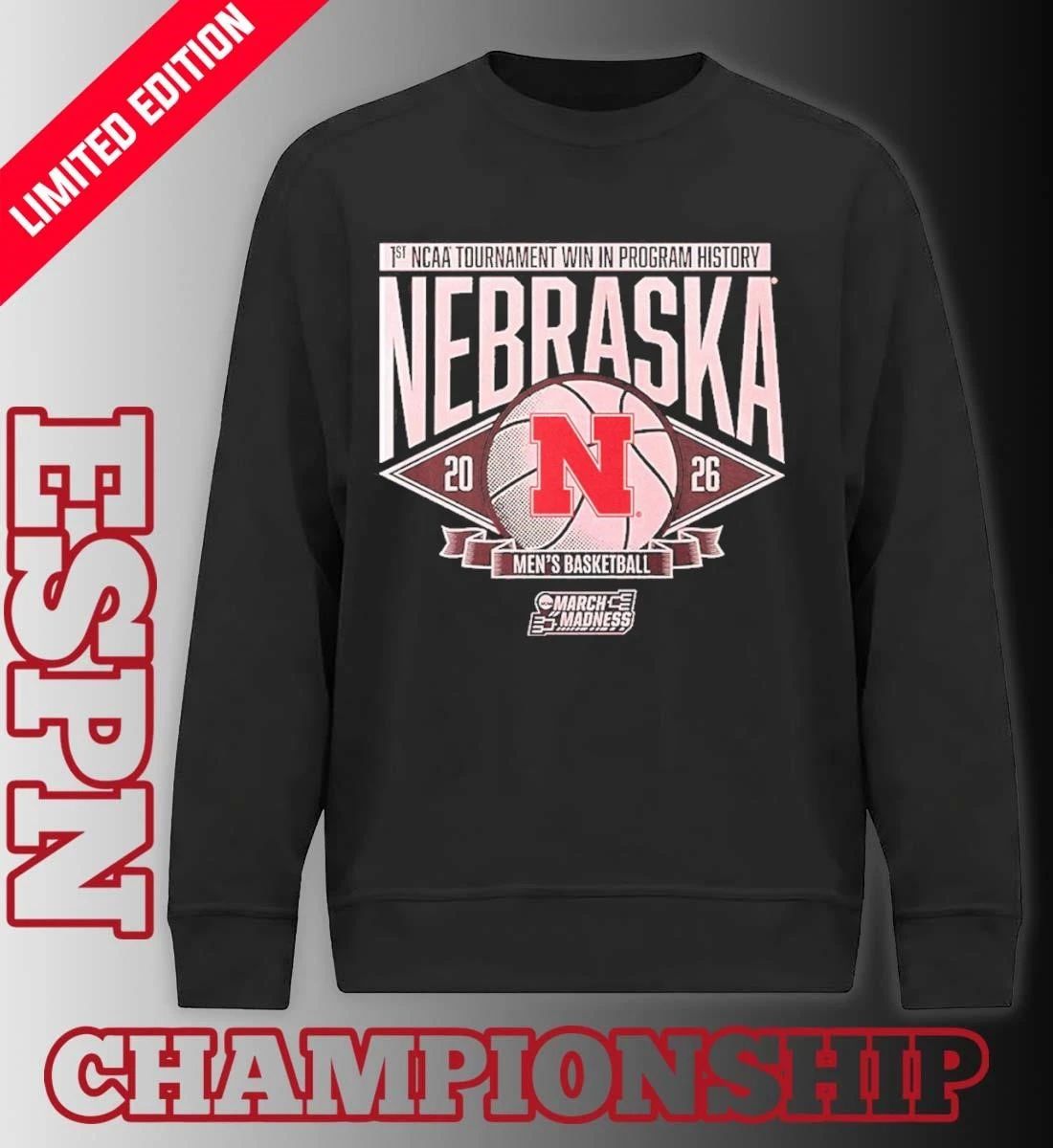 Nebraska Huskers Men’s Basketball 1st NCAA Tournament Win Shirt