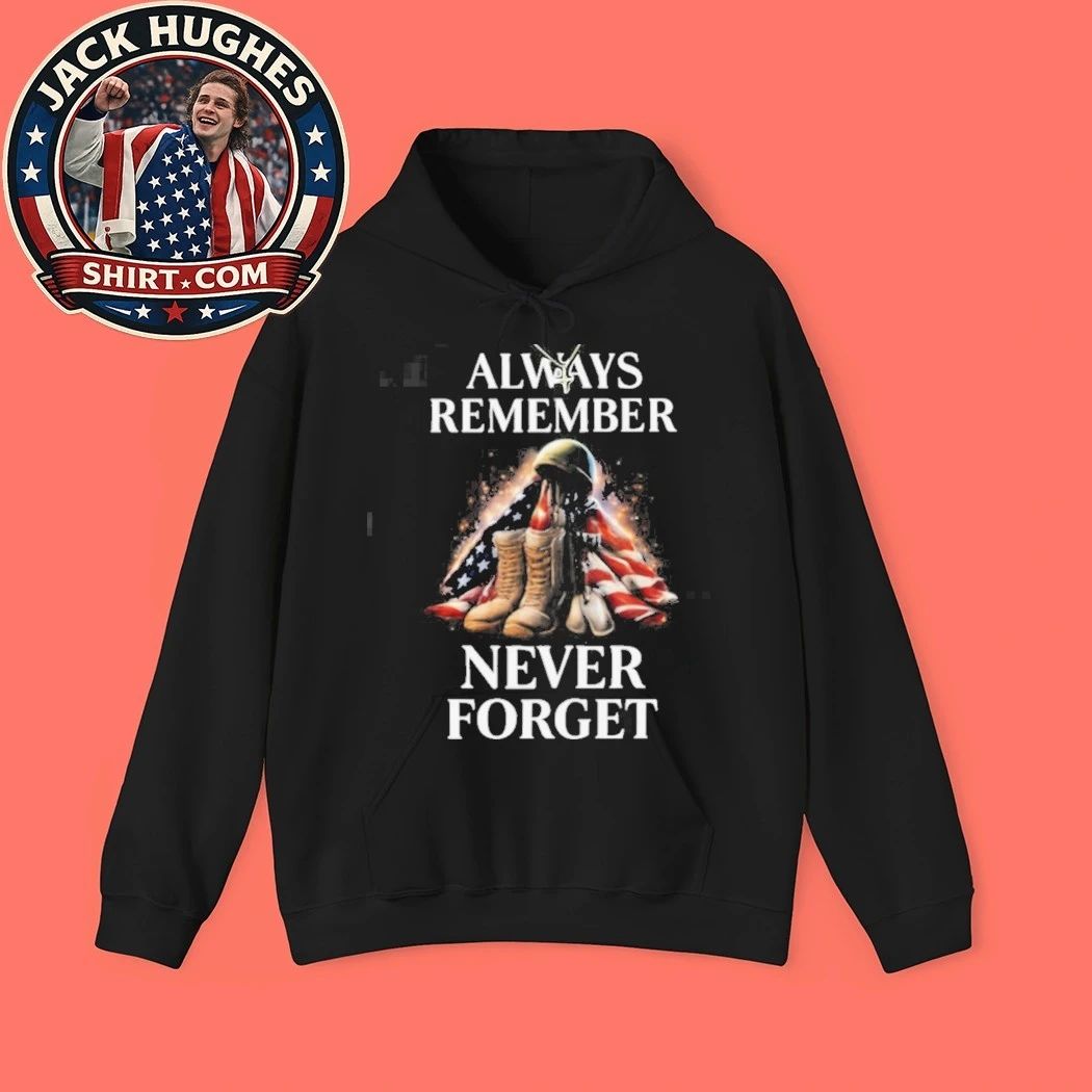 Always Remember Never Forget American Flag Boots Memorial Shirt