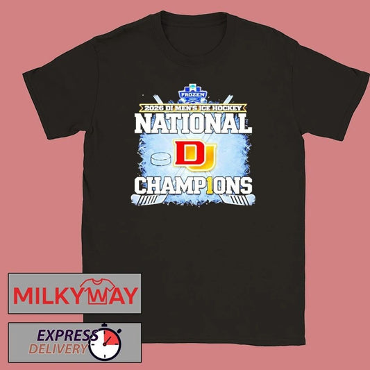 Denver Pioneers Mens Ice Hockey National Champions 26 Logo Shirts