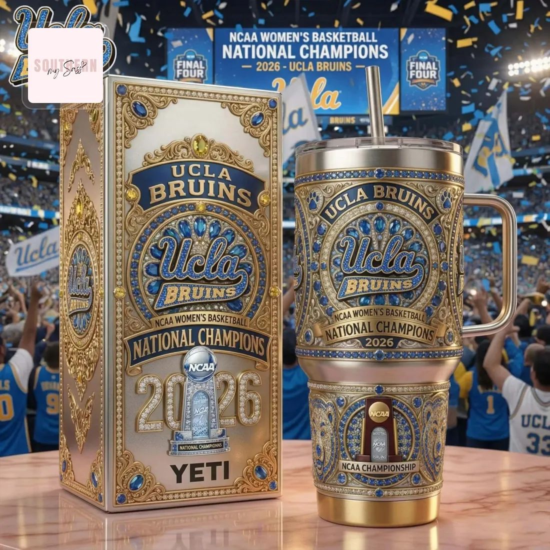UCLA Bruins 2026 NCAA Women’s Basketball Champions Handle Tumbler
