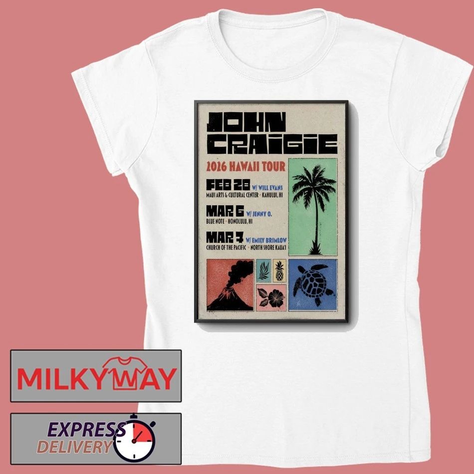 John Craigie Hawaii Tour 2026 Poster shirt