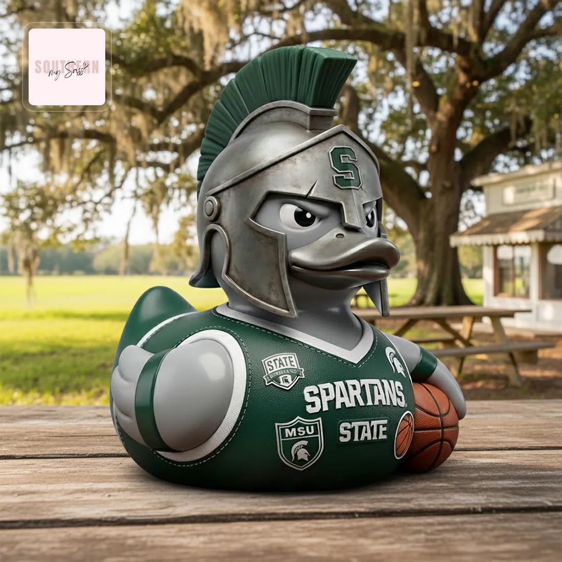 Michigan State Spartans Warrior Duck Basketball Rubber Duck