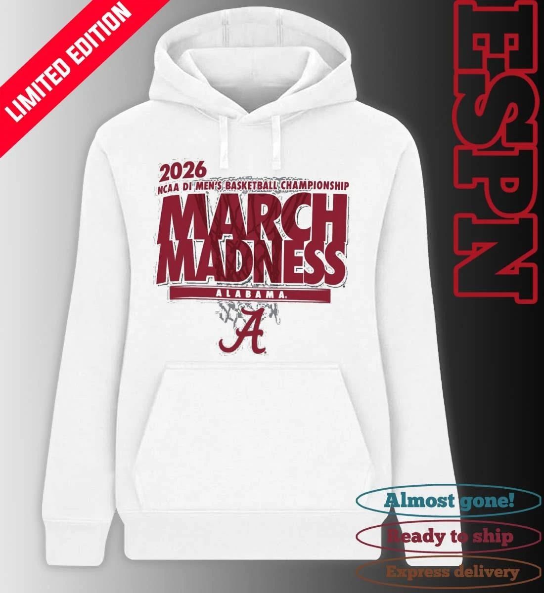 Alabama Men’s Basketball Single Team NCAA March Madness Shirt