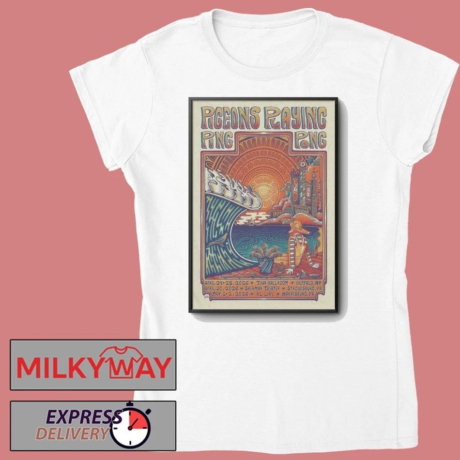 Poster Apr 24-25 2026 Pigeons Playing Ping Pong Buffalo, NY shirt