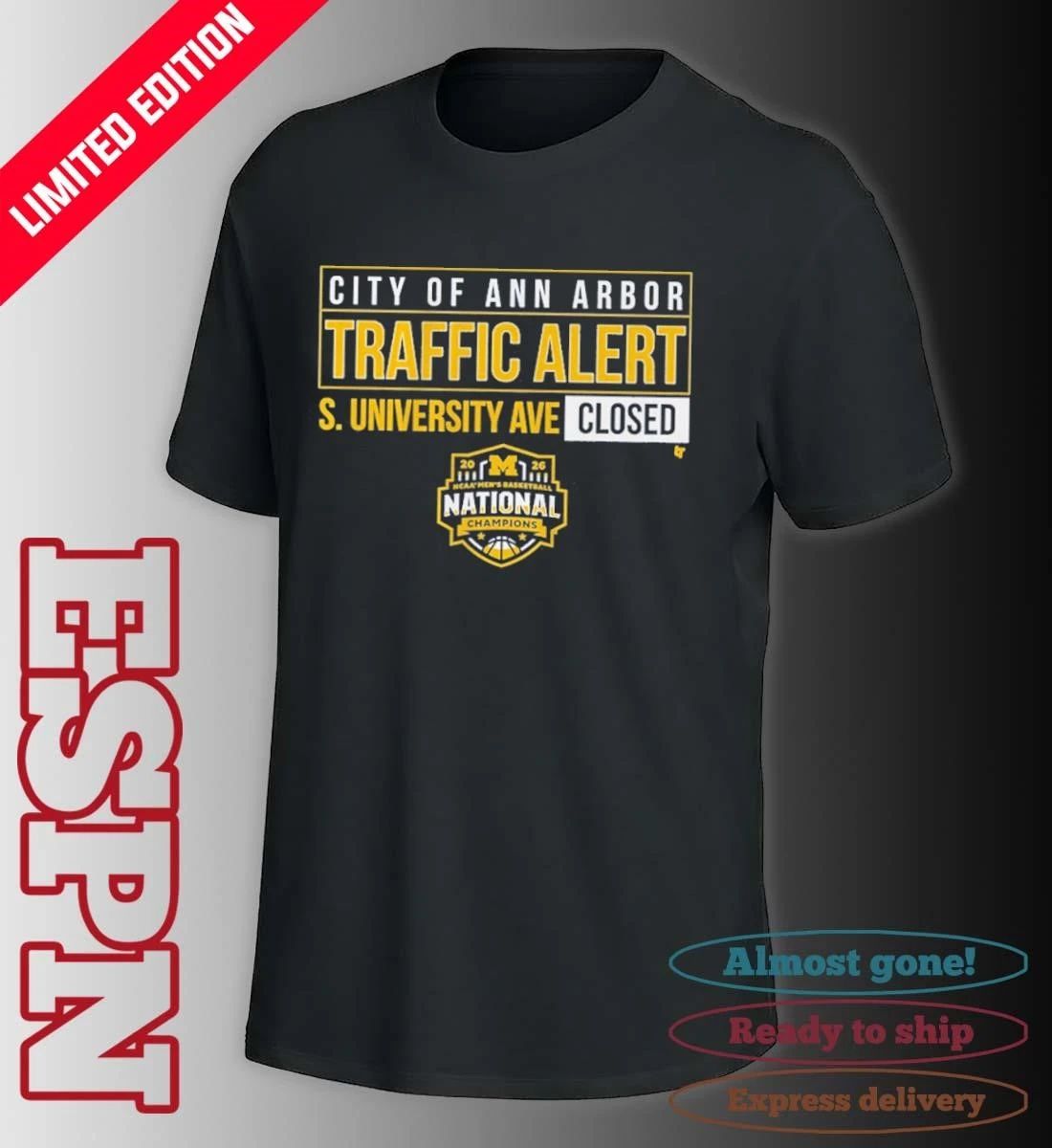 Michigan Wolverines 2026 National Champions S. University Ave Closed Shirt