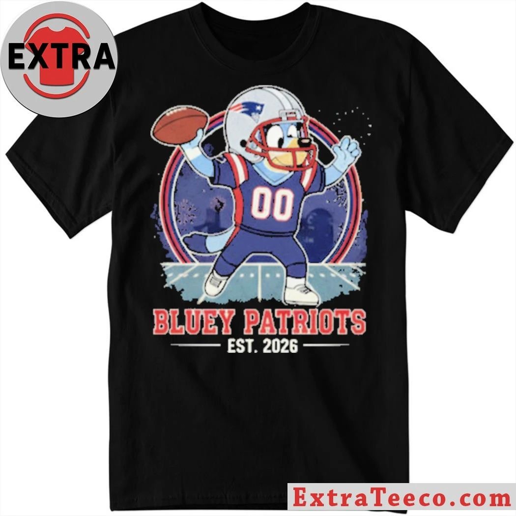Bluey Patriots EST 2026 Logo T-Shirt