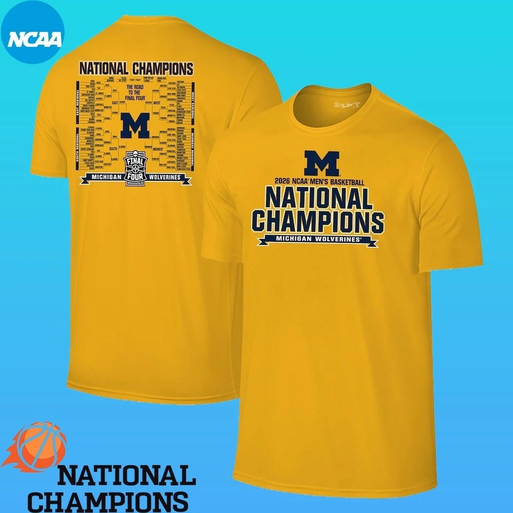 Michigan Wolverines 2026 NCAA Men’s Basketball National Champions Bracket Shirt
