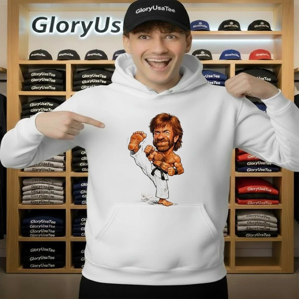 Chuck Norris Caricature Movie Fan Gift T-Shirt