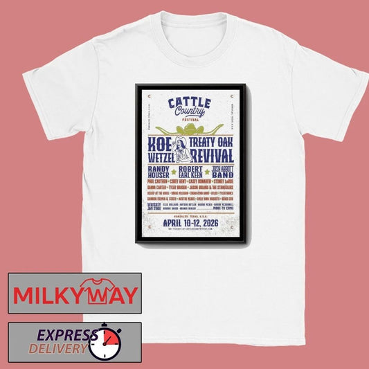 Cattle Country Music Festival April 10-12 2026 Gonzales, TX Poster shirt