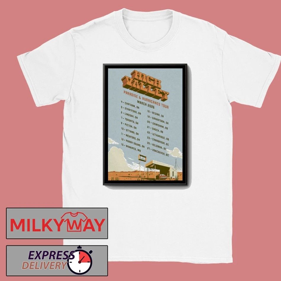 High Valley Paradise Hurricanes Tour March 2026 Poster shirt