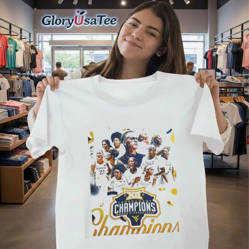 West Virginia Mountaineers Women’s Basketball 2026 Big 12 Tournament Champions T-Shirt