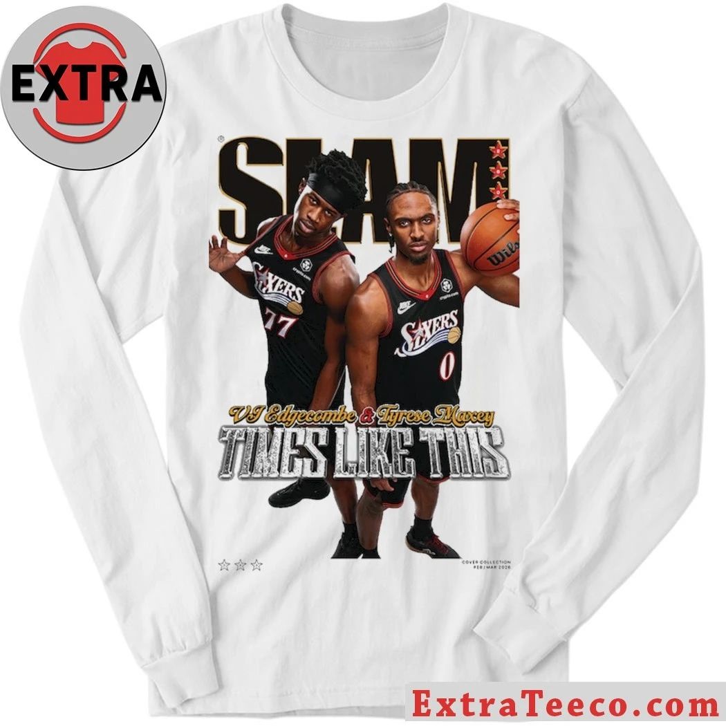 VJ Edgecombe and Tyrese Maxey Philadelphia 76ers SLAM Cover Shirt