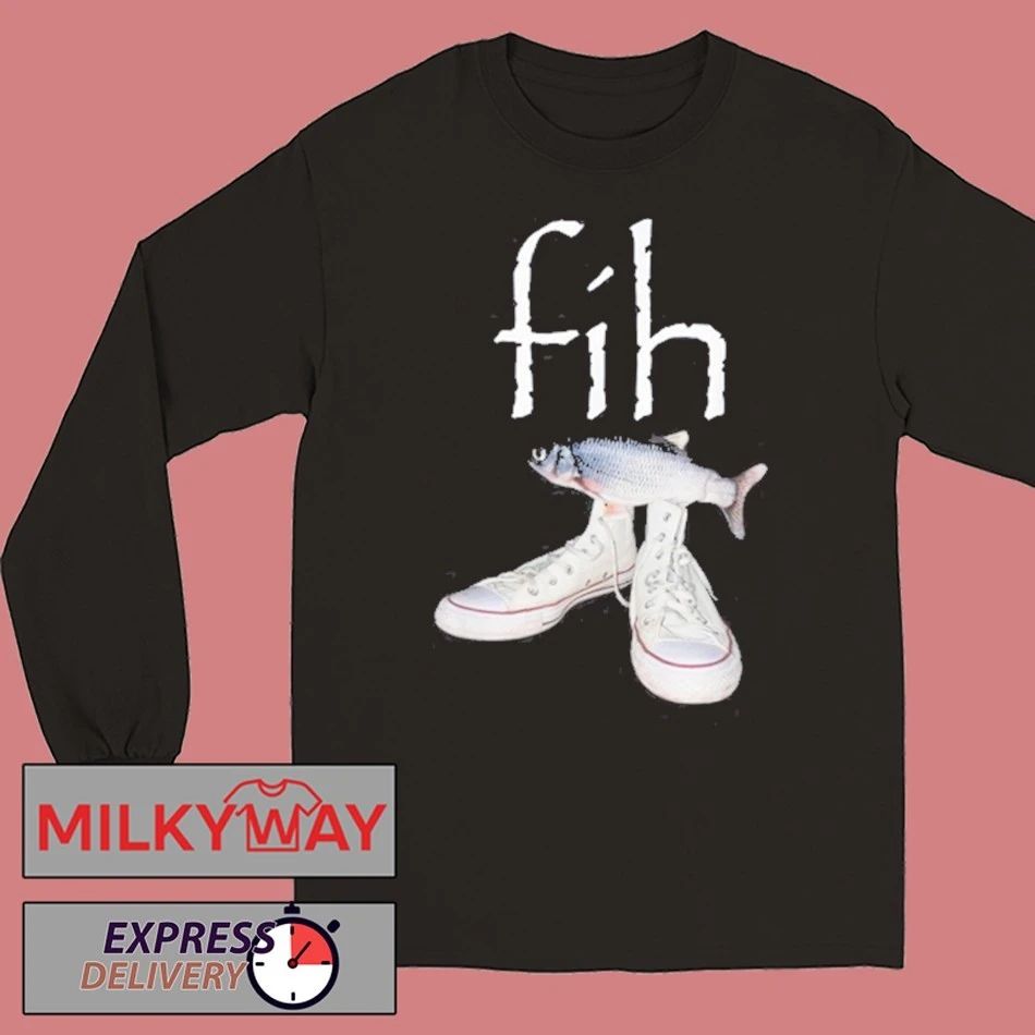 Fih Shoes Fish Funny Misspelled Fish Meme Fih Calling Humor T-Shirt