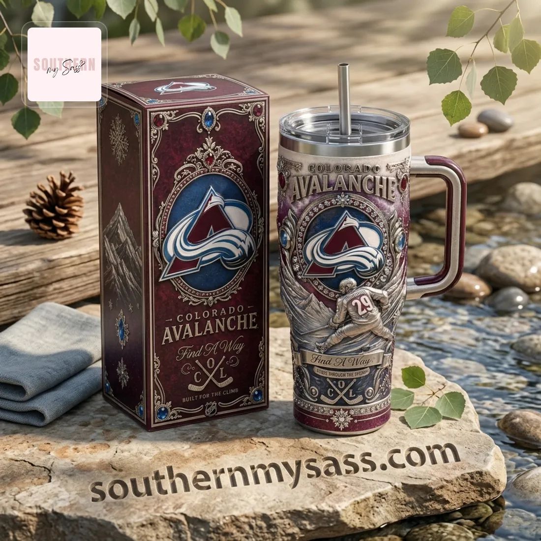 Colorado Avalanche 40oz Insulated Tumbler with Handle