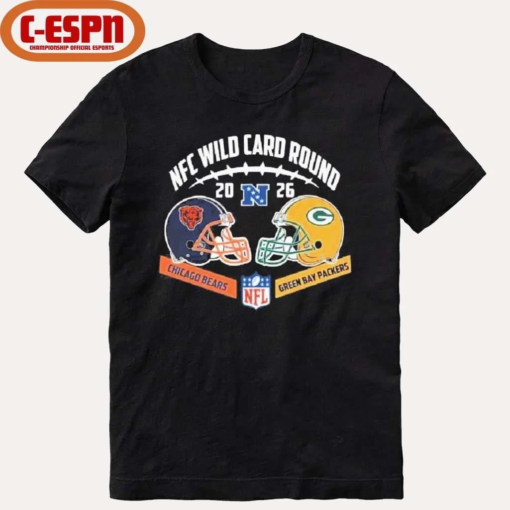Bears Vs Packers NFC Wild Card Round Helmet Matchup T-Shirt