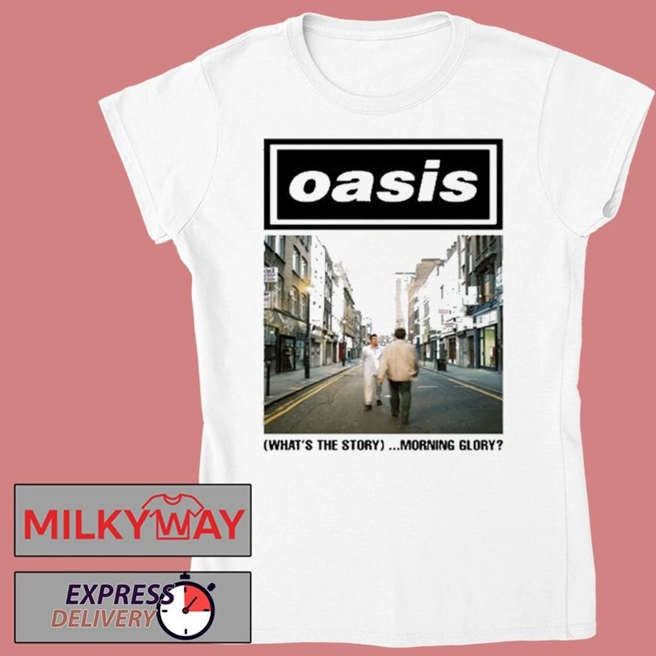 Oasis WHITE Tee What’s The Story Morning Glory shirt