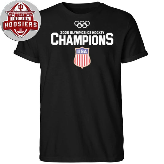 Hockey Champions USA And Canada Olympics ICE Hockey Logo T-Shirt