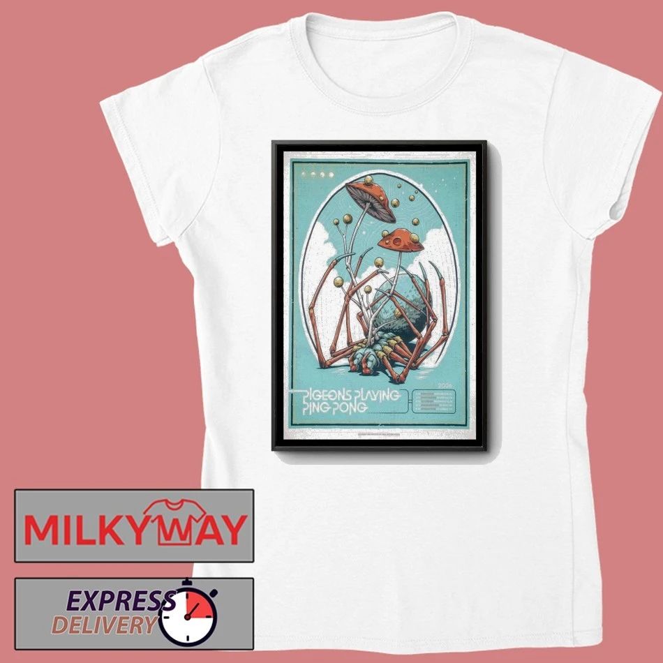 Pigeons Playing Ping Pong Poster Detroit MI Mar 13 2026 shirt