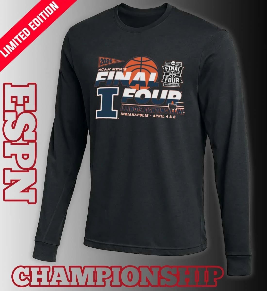 Illinois Fighting Illini Men’s Final Four 2026 Indianapolis April 4 & 6 Shirt