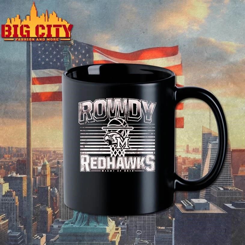 Miami (OH) Basketball Rowdy RedHawks Graphic Art Shirt