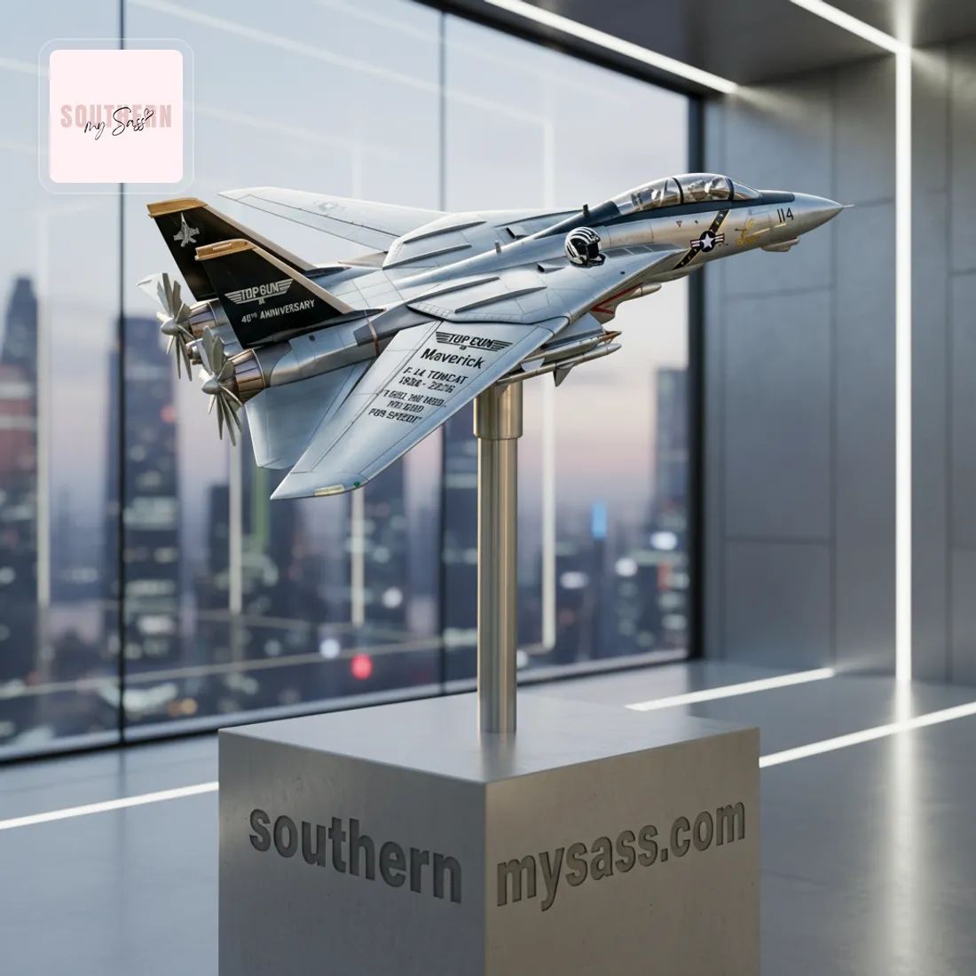 Gun F-14 Tomcat 40th Anniversary Commemorative Garden Wind Spinner