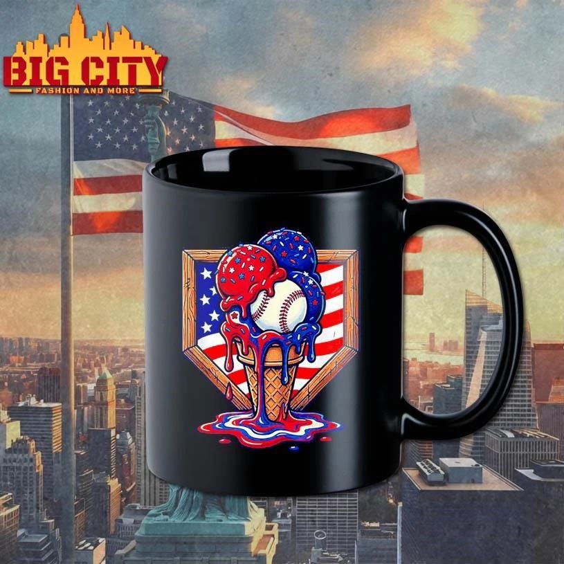 Baseball Drip American Flag Shirt