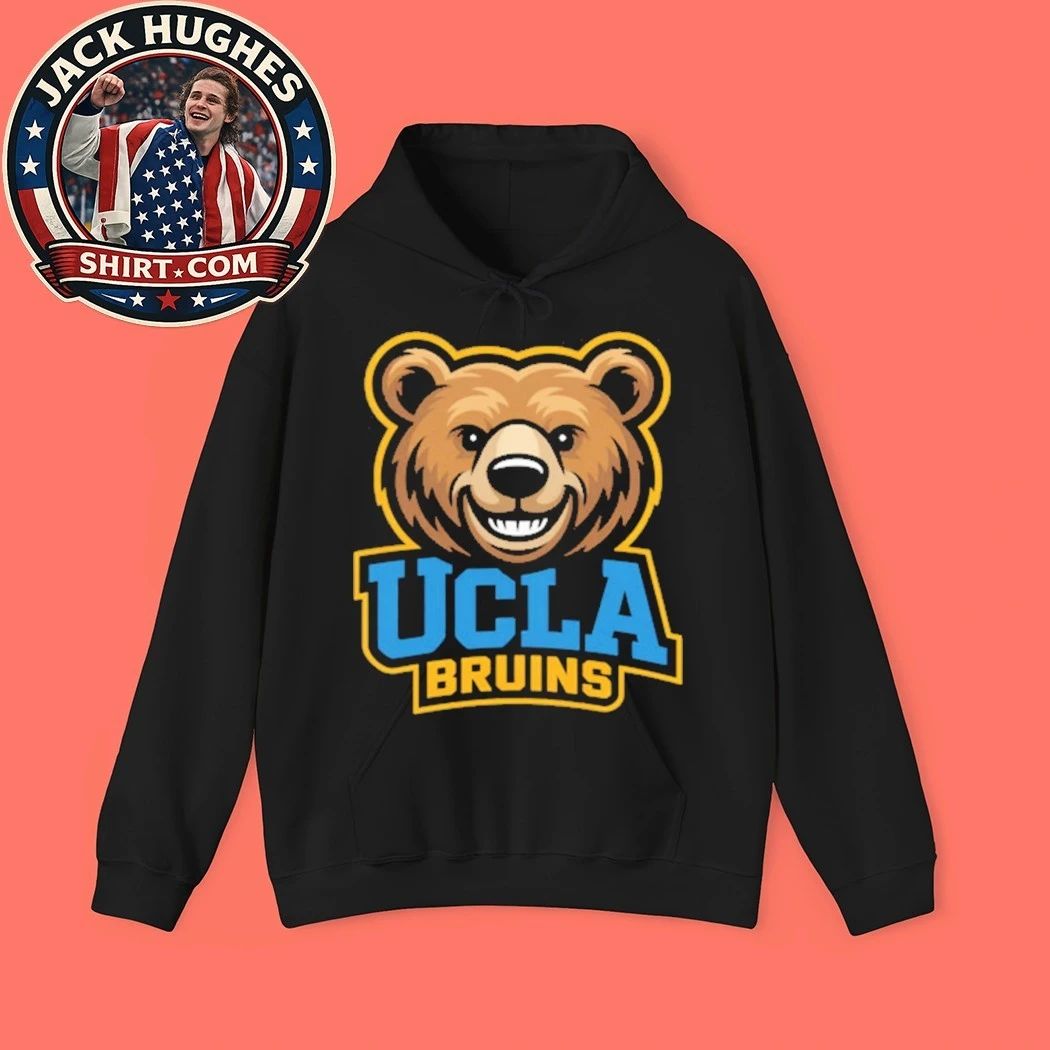 Smiling Brown Bear Mascot UCLA Bruins Inspired Fan Art Logo Graphic T-Shirt