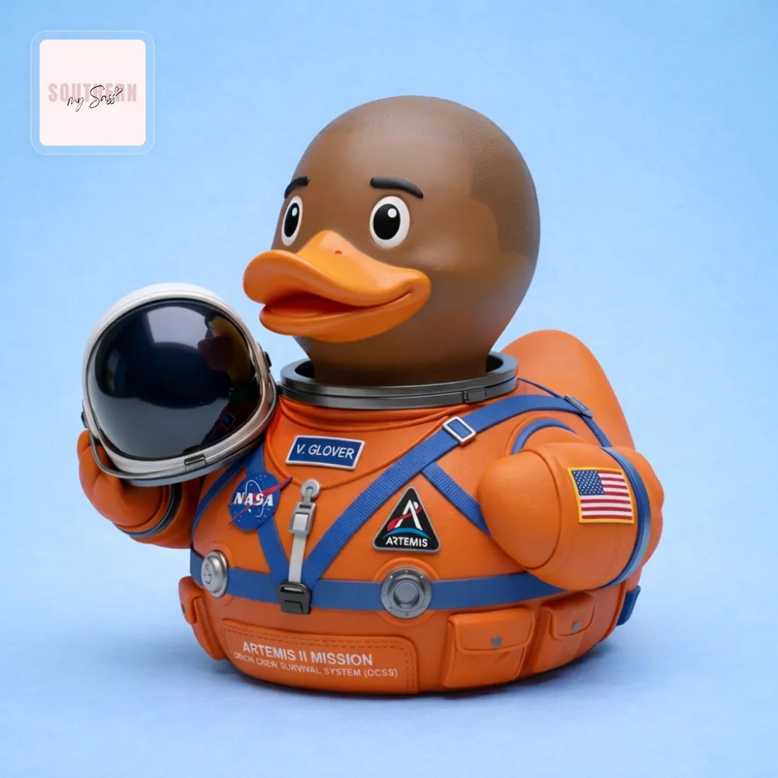 V. Glover NASA Artemis II Mission Astronaut Rubber Duck